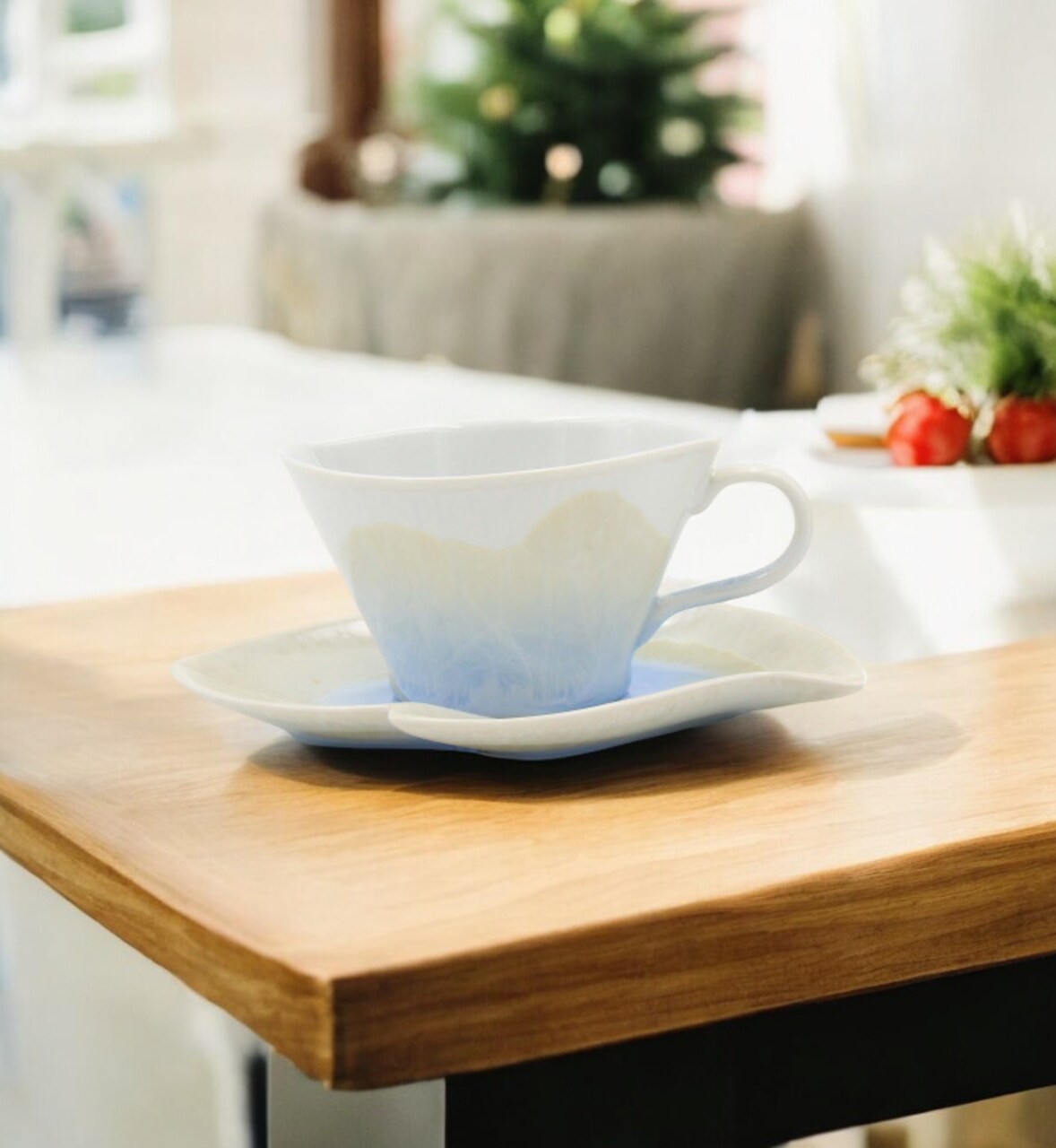 Ceramic Crystalline Glaze Cup and Saucer, Afternoon Tea, Gift for Her, Kitchen Decor